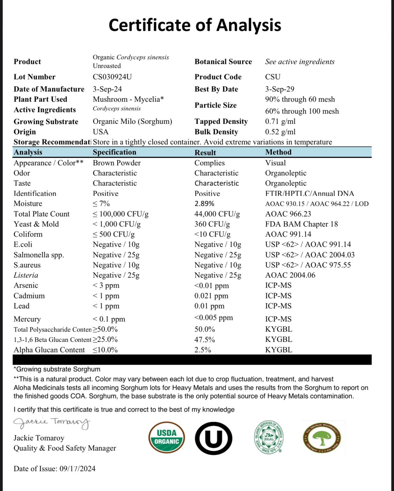 Organic Cordyceps Powder